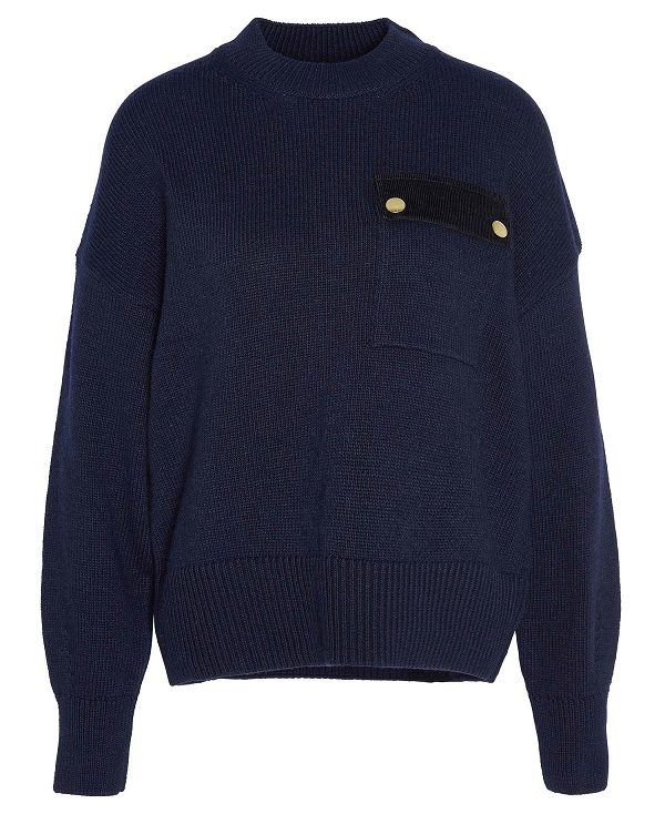 Barbour Reighton Crew Neck Jumper Navy | BABO89763