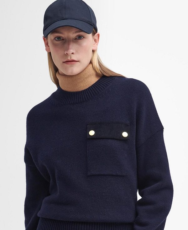 Barbour Reighton Crew Neck Jumper Navy | BABO89763