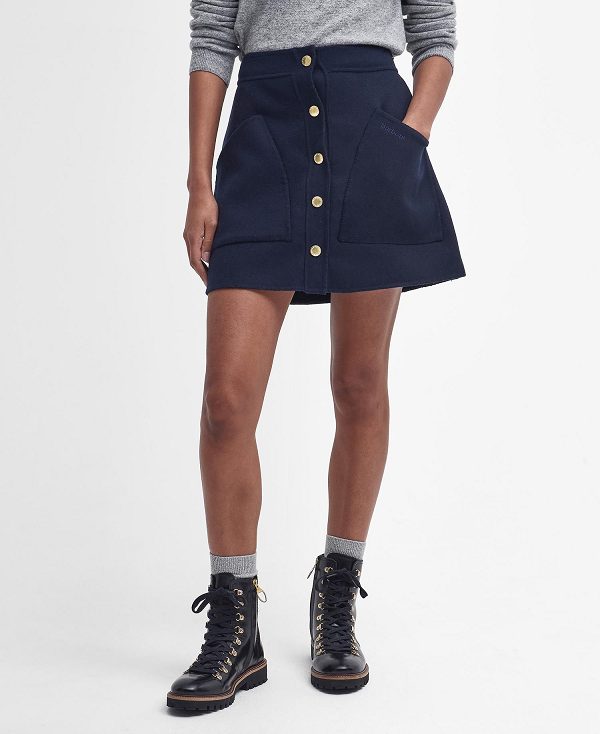 Barbour Reighton Mini Skirt Navy | BABO89655