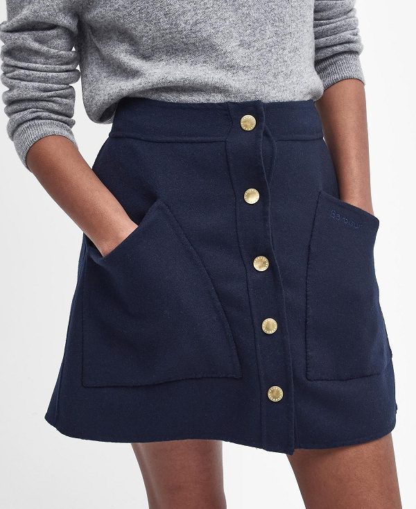 Barbour Reighton Mini Skirt Navy | BABO89655