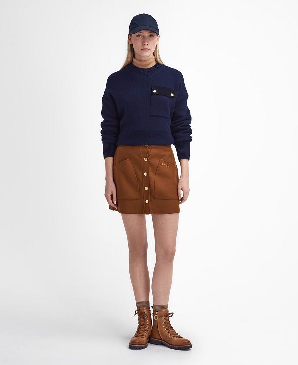 Barbour Reighton Mini Skirt Navy | BABO89658