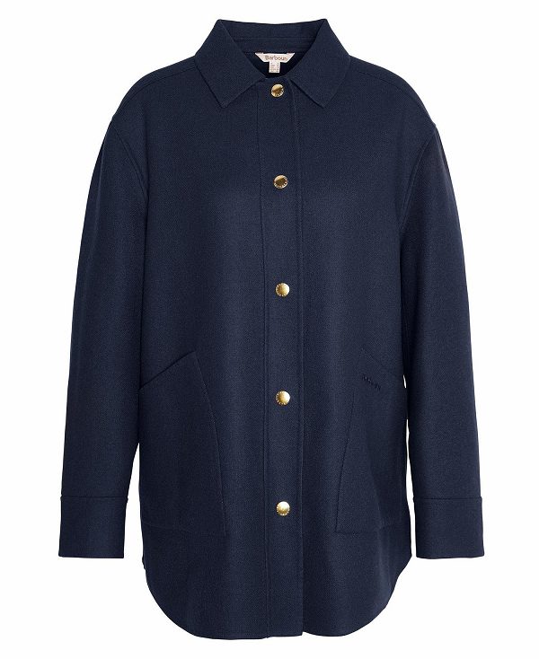 Barbour Reighton Wool-blend Overshirt Navy | BABO89528