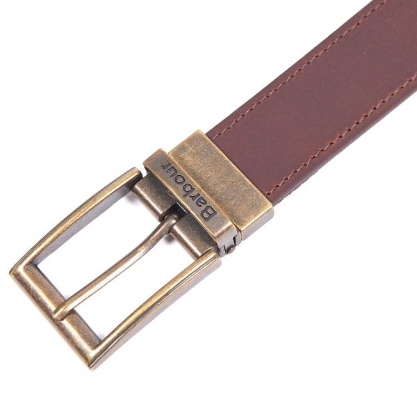 Barbour Reversible Tartan Leather Belt Classic Tartan/Brown | BABO88951