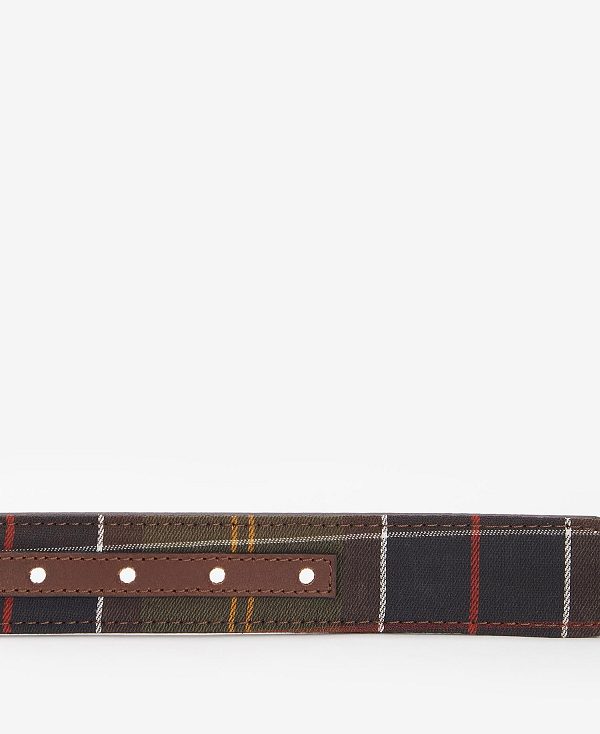 Barbour Reversible Tartan Leather Belt Classic Tartan/Brown | BABO88951