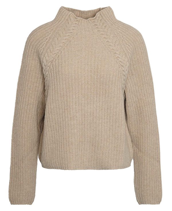 Barbour Rhonda High-neck Jumper Honey | BABO89743