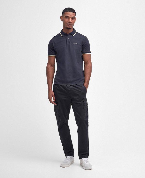 Barbour Rider Tipped Short-sleeved Polo Shirt Navy | BABO88196