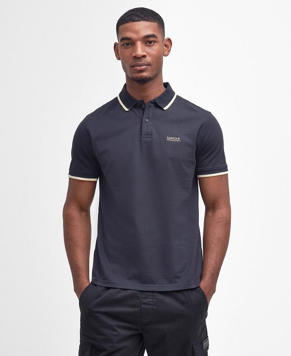 Barbour Rider Tipped Short-sleeved Polo Shirt Navy | BABO88196