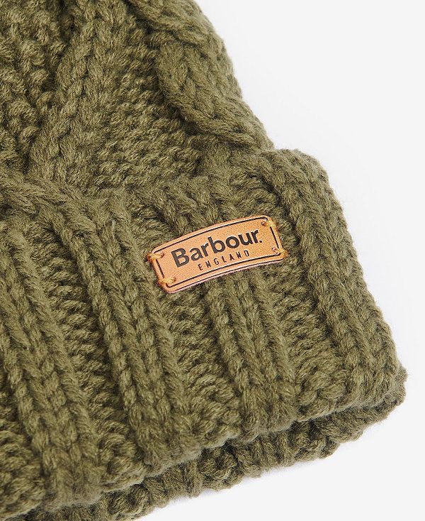 Barbour Ridley Beanie & Scarf Gift Set Olive | BABO90046