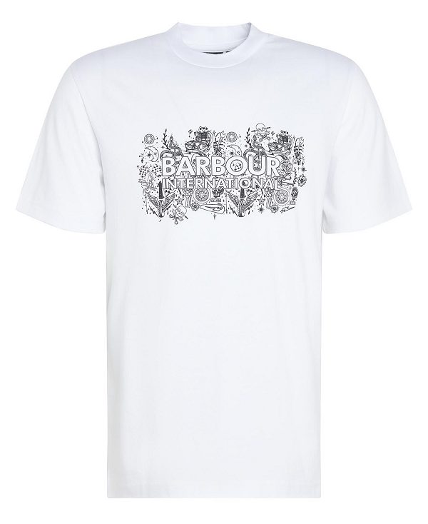 Barbour Ridley Graphic T-shirt Bright White | BABO88374