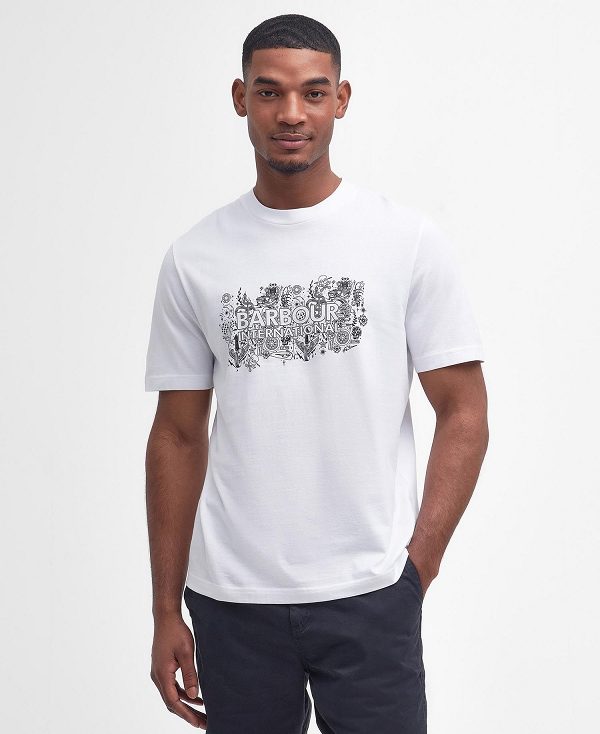 Barbour Ridley Graphic T-shirt Bright White | BABO88374