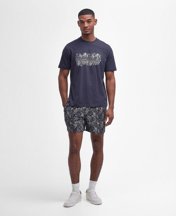 Barbour Ridley Graphic T-shirt Navy | BABO88337