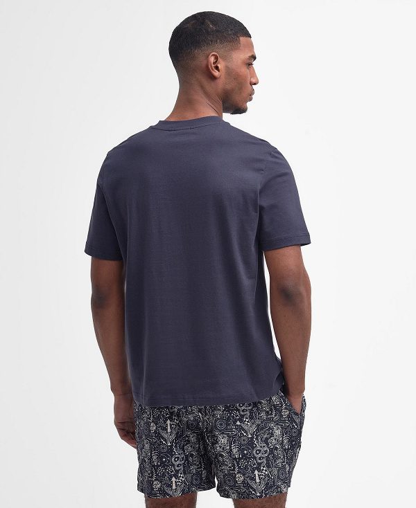 Barbour Ridley Graphic T-shirt Navy | BABO88337