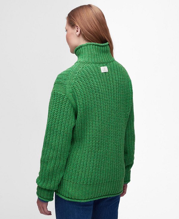 Barbour Rockcliffe Knitted Jumper Green Apple | BABO89672