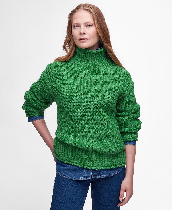 Barbour Rockcliffe Knitted Jumper Green Apple | BABO89672