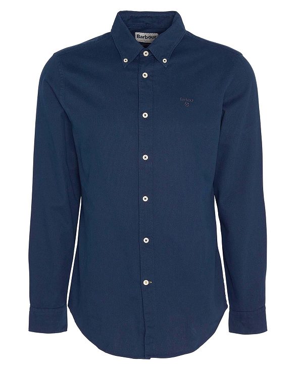 Barbour Romley Tailored Long-sleeved Shirt Navy | BABO87878