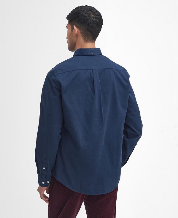 Barbour Romley Tailored Long-sleeved Shirt Navy | BABO87878