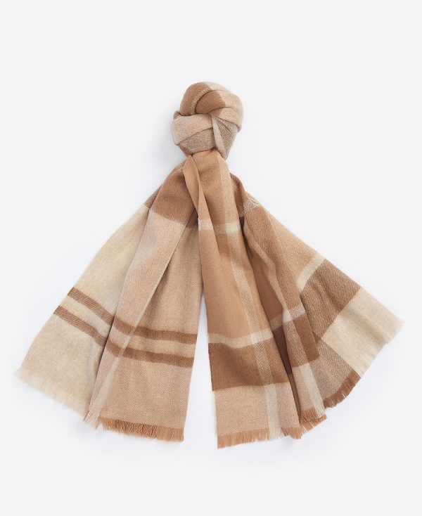 Barbour Rosefield Tartan Scarf Camel | BABO90082