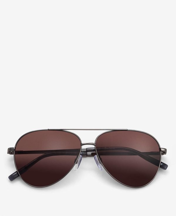 Barbour Round Aviator Sunglasses Gun Metal | BABO89177