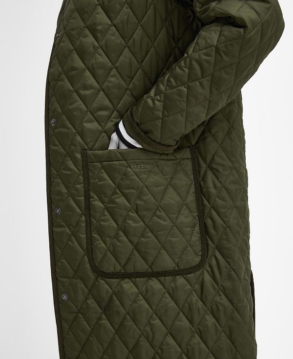 Barbour Round Collar Quilted Jacket Olive | BABO89370