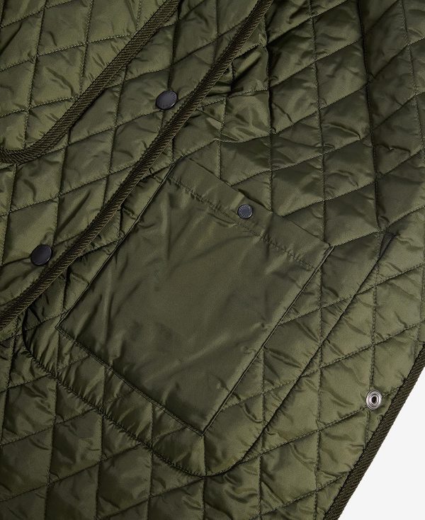 Barbour Round Collar Quilted Jacket Olive | BABO89370