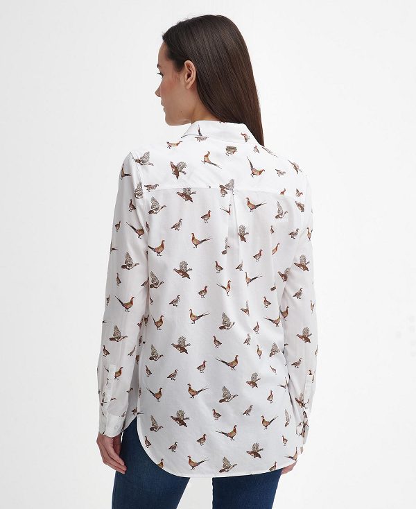 Barbour Safari Relaxed Long-sleeved Shirt Grouse Print | BABO89506