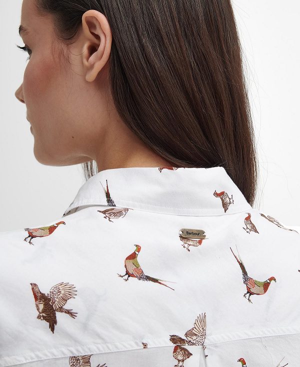 Barbour Safari Relaxed Long-sleeved Shirt Grouse Print | BABO89506