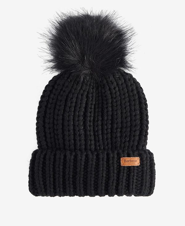 Barbour Saltburn Beanie & Scarf Gift Set Black | BABO90040