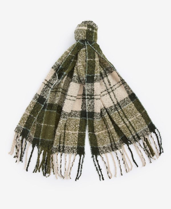 Barbour Saltburn Beanie & Tartan Scarf Gift Set Ancient Loden | BABO90028