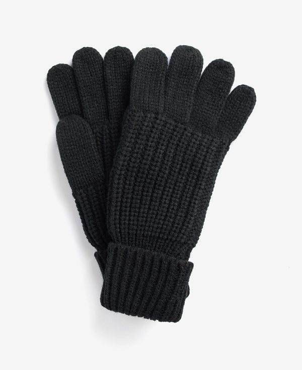 Barbour Saltburn Knitted Gloves Classic Black | BABO90058