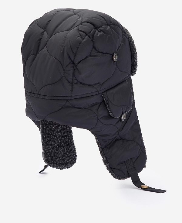 Barbour Sandbay Quilted Trapper Blackand Explore The Full Range Of Trappers | BABO89019