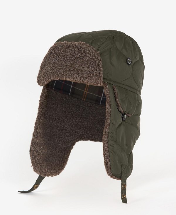 Barbour Sandbay Quilted Trapper Oliveand Explore The Full Range Of Trappers | BABO89041