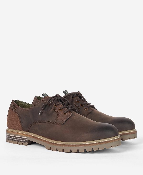 Barbour Sandstone Derby Shoes Classic Brown | BABO88909