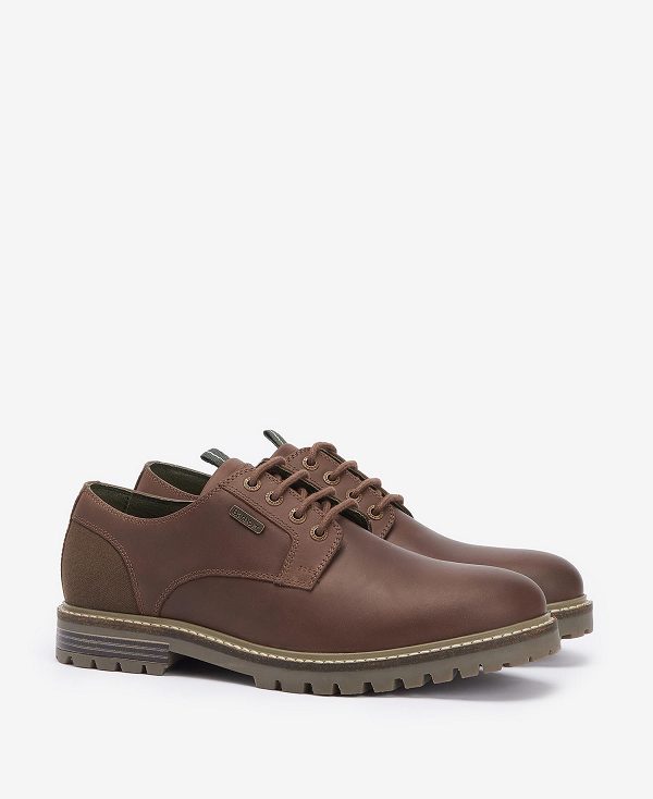 Barbour Sandstone Derby Shoes Mahogany | BABO88910