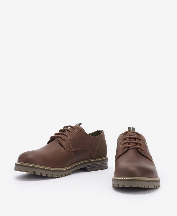 Barbour Sandstone Derby Shoes Mahogany | BABO88910