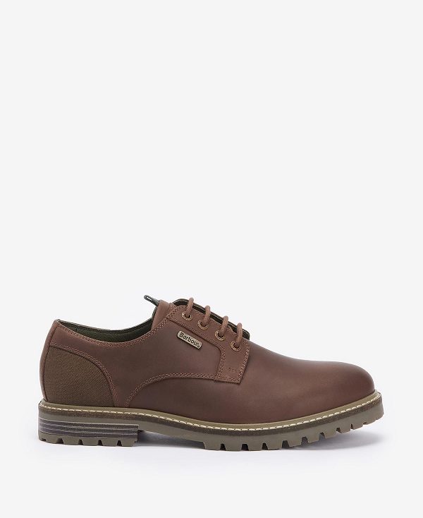 Barbour Sandstone Derby Shoes Mahogany | BABO88910