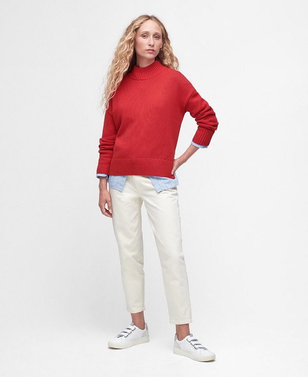 Barbour Sandy Knitted Jumper Blaze Red | BABO89665