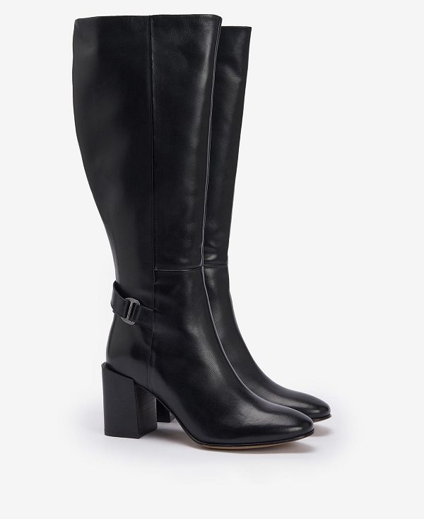 Barbour Saskia Knee-high Boots Classic Black | BABO89866