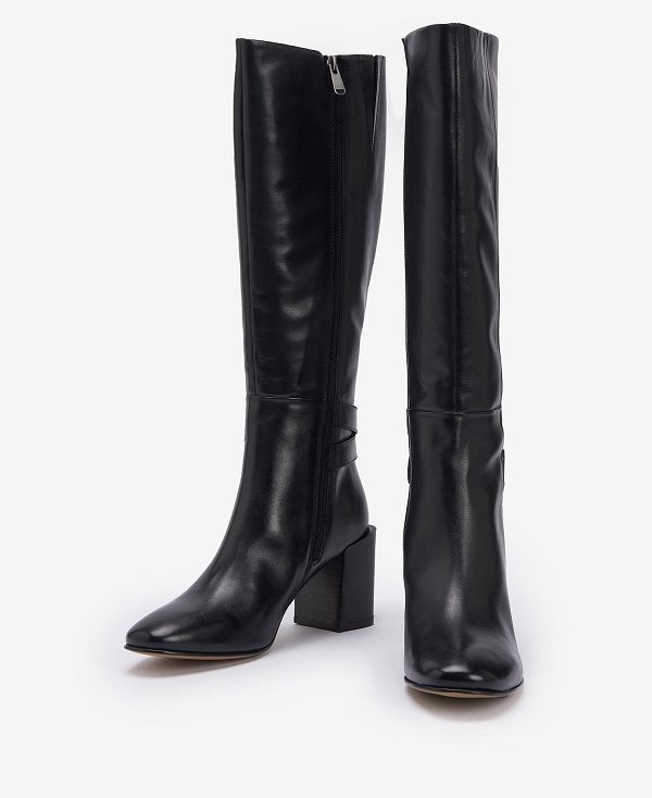 Barbour Saskia Knee-high Boots Classic Black | BABO89866