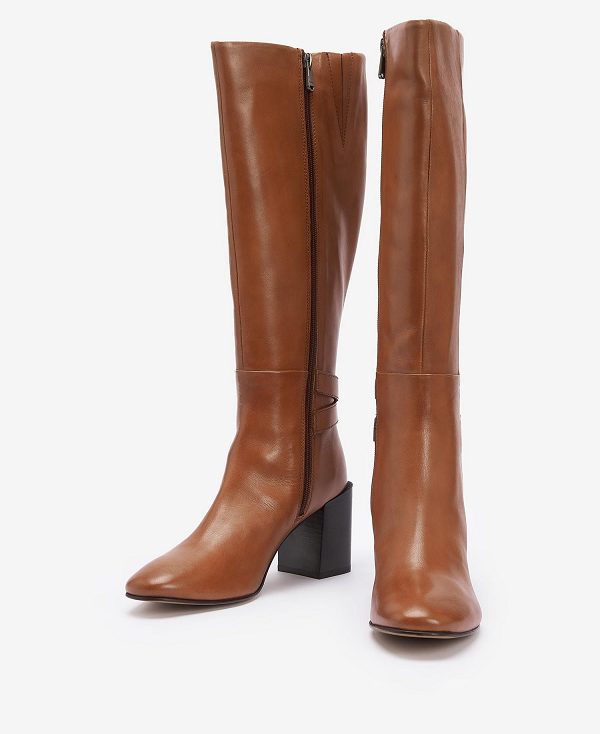 Barbour Saskia Knee-high Boots Tan | BABO89880