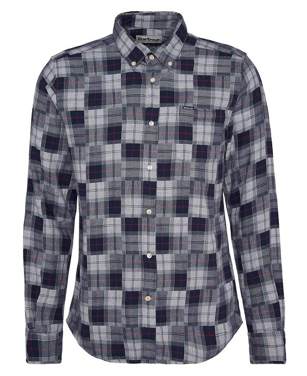 Barbour Sault Tailored Long-sleeved Shirt Blue | BABO87941