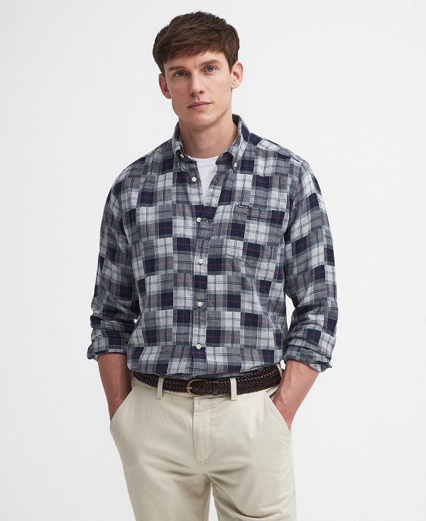 Barbour Sault Tailored Long-sleeved Shirt Blue | BABO87941