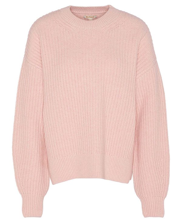 Barbour Scarlett Crew Neck Jumper Mahogany Rose | BABO89766