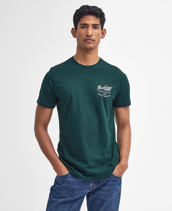 Barbour Script Graphic T-shirt Green | BABO88381