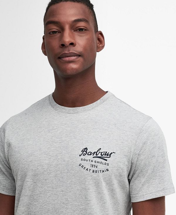 Barbour Script Graphic T-shirt Grey | BABO88400