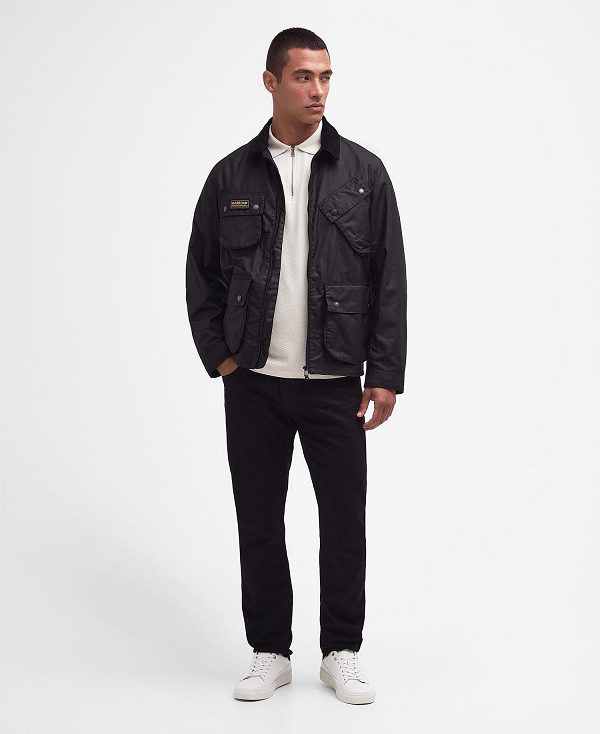 Barbour Sefton Waxed Jacket Classic Black | BABO87201