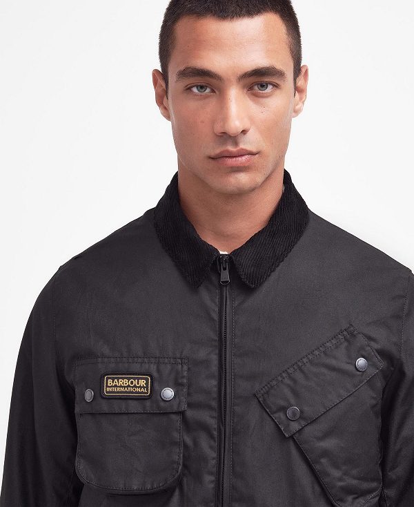 Barbour Sefton Waxed Jacket Classic Black | BABO87201