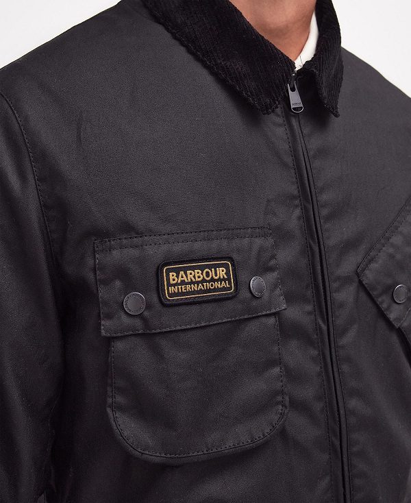 Barbour Sefton Waxed Jacket Classic Black | BABO87201