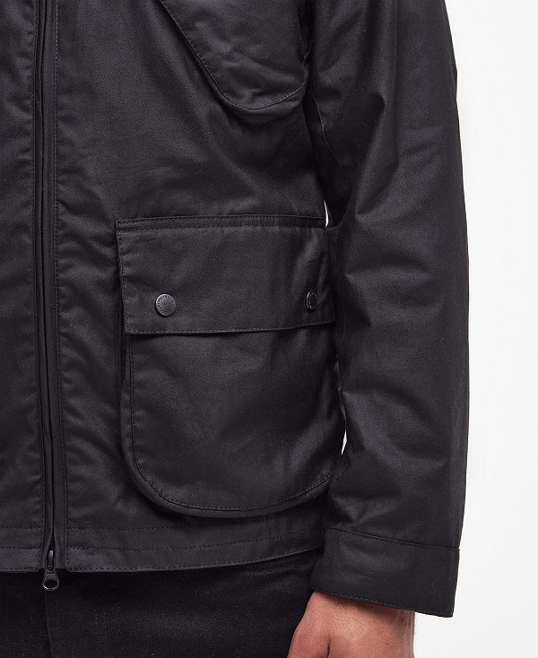 Barbour Sefton Waxed Jacket Classic Black | BABO87201