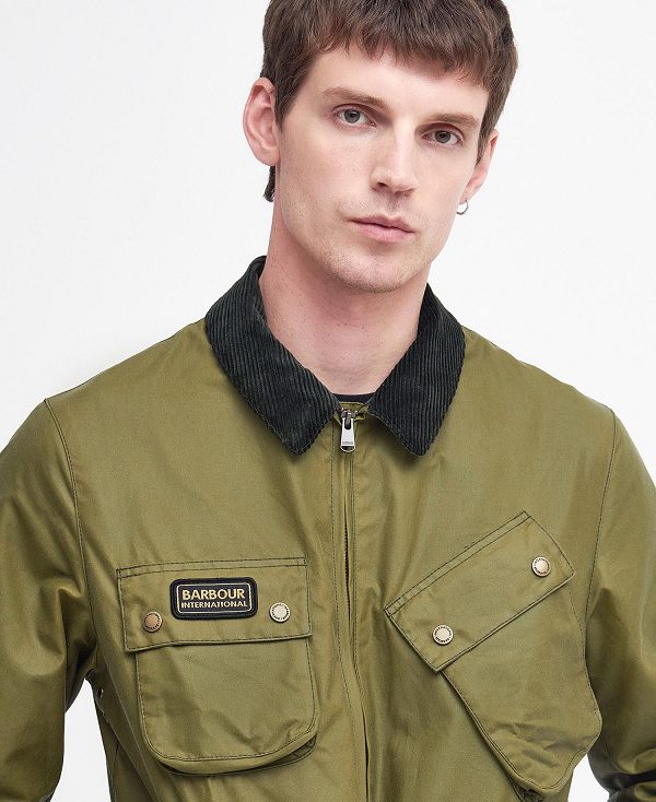 Barbour Sefton Waxed Jacket Olive Branch | BABO87192