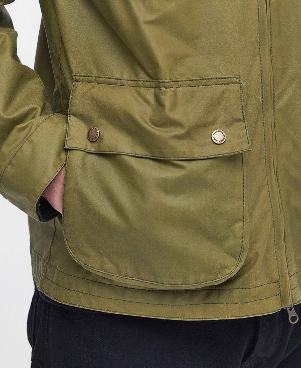 Barbour Sefton Waxed Jacket Olive Branch | BABO87192